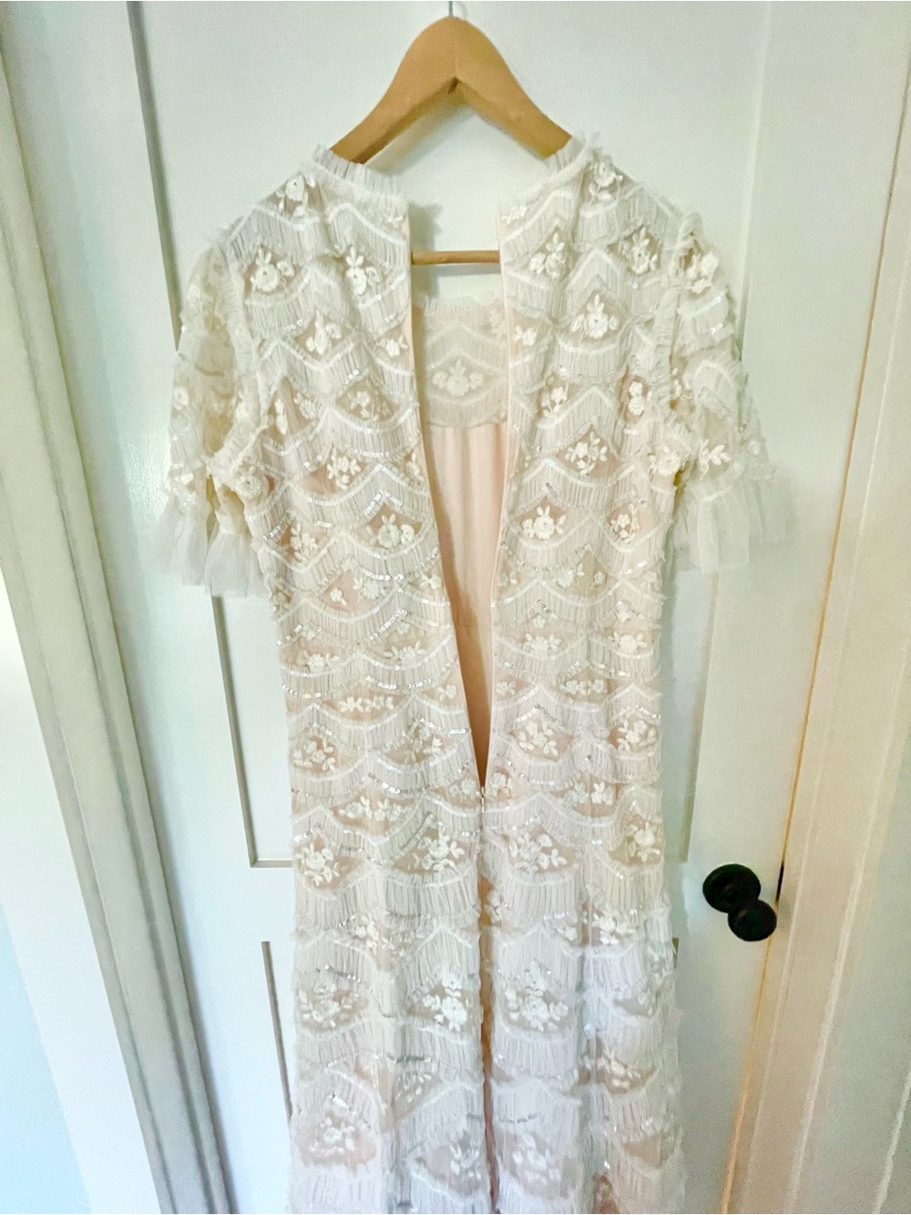 Needle & Thread Carmen Ruffle ankle 
Gown Champagne, size US 8 - Picture 4 of 8